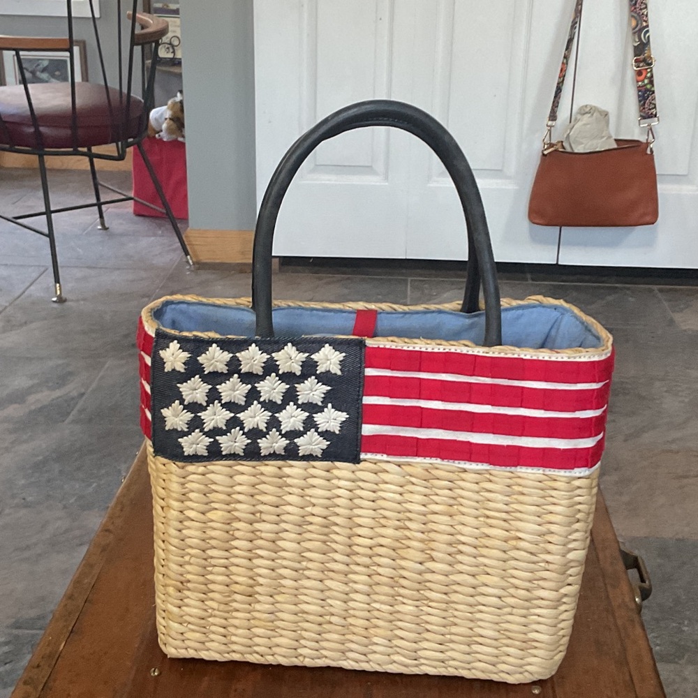 Tommy Hilfiger Red and Blue Flag Tote